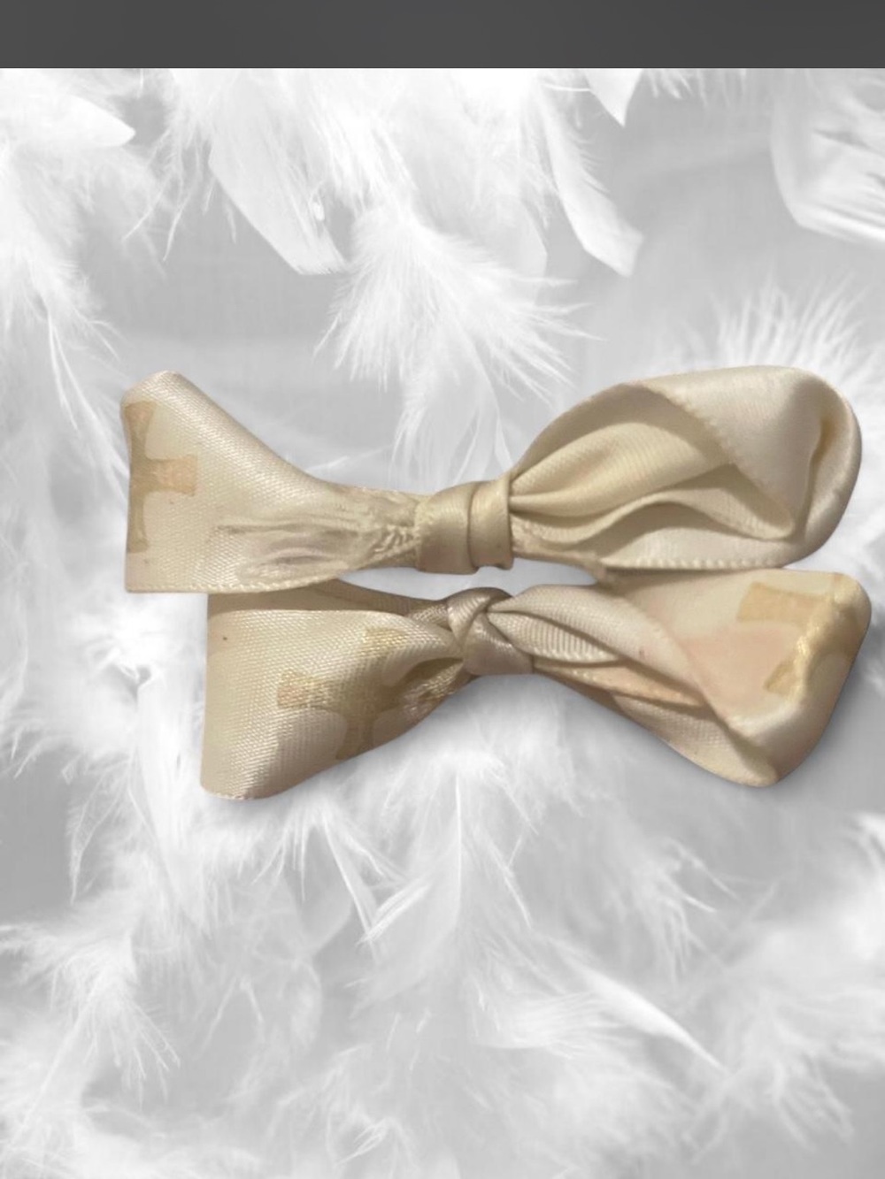 Cream Satin Bow Hair Clips - Elegant Women’s Hair Accessory